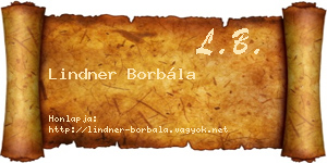 Lindner Borbála névjegykártya